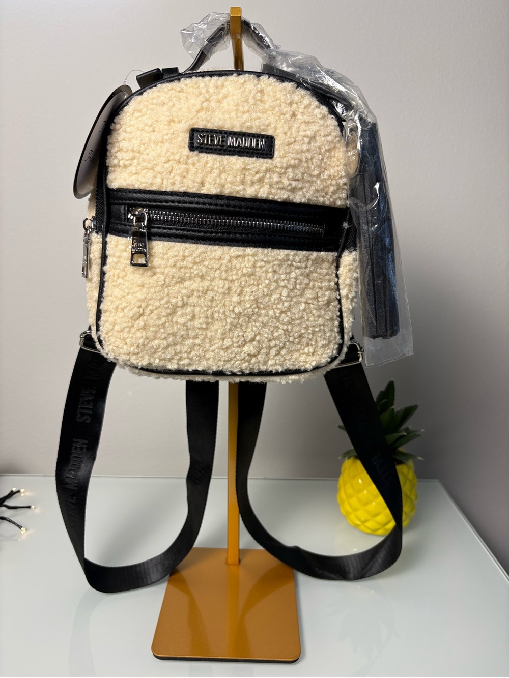🖤🤎NWT Steve Madden Sherpa Mini Backpack Crossbody